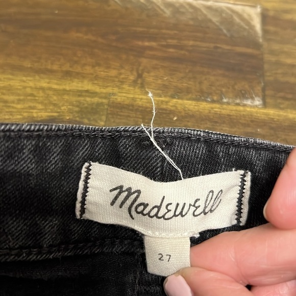 Madewell Denim MIni Skirt Black Frost Utility Jeans Front Zipper Pockets 27 - Picture 5 of 6